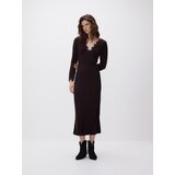 Reserved Maxi haljina s čipkom - tamnosmeđe | shoptok.hr