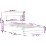  Okvir kreveta bez madraca boja hrasta sonome 107x203 cm drveni | shoptok.hr