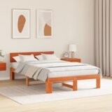  Okvir kreveta s uzglavljem Smeđa 140x190 cm Masivna borovina | shoptok.hr