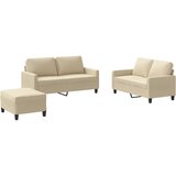  3-dijelni set sofa s jastucima krem od tkanine | shoptok.hr