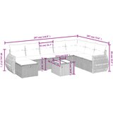  9-dijelni set vrtnih sofa s jastucima crni od poliratana | shoptok.hr