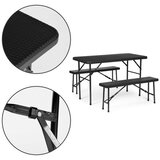  Vrtni set miza + 2 klopi, 120 cm, Črna | Shoptok.si
