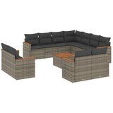 Maison Chic Seti vrtnega pohištva - Vrtna garnitura - Vrtni pohištvo set 12-delna z blazinami siva poli ratan, (21809933) | Shoptok.si