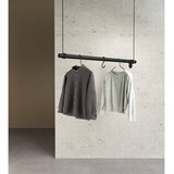 LIND DNA Črno stensko stojalo za oblačila iz masivnega hrasta 110x200x4 cm Swing L – | Shoptok.si