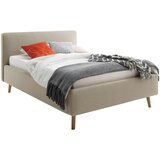 P & B OBLAZINJENA POSTELJA 140 cm x 200 cm , tekstil rjavosiva | Shoptok.si