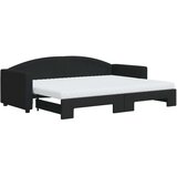 vidaXL Izvlečna dnevna postelja z vzmetnico črna 80x200 cm b | Shoptok.si