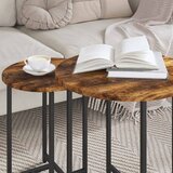  Set pomoćnih stolića 2 pcs Dimnjeni hrast i crna | shoptok.hr