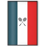  Plakat - French Flags and Black Badminton Rackets 60x90 Crni okvir | shoptok.hr