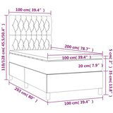  S oprugama i madracem svjetlosivi 100x200 cm od tkanine | shoptok.hr
