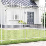 vidaXL Vrtna ograja Bela 240 x 228 cm Jeklo s prašnim premazom, (5000157846) | Shoptok.si