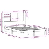 vidaXL Krevet s regalom za knjige bez madraca 140x190 cm od borovine | shoptok.hr