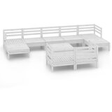 Maison Chic Seti vrtnega pohištva - Vrtna garnitura - Vrtni pohištvo set 10-delna bela trdna borovina, (21821652) | Shoptok.si