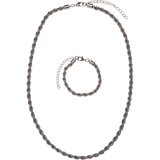 Urban Classics Accessoires Charon Intertwine Necklace And Bracelet Set silver | shoptok.hr