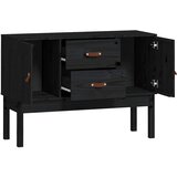  Komoda crna 110 x 40 x 78 cm od masivne borovine | shoptok.hr