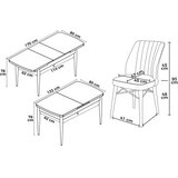 Hanah home trpezarijski set, 7 dijelova, siva Slike