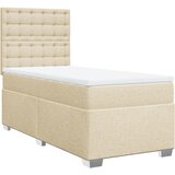  Krevet s oprugama i madracem krem 90 x 190 cm od tkanine | shoptok.hr