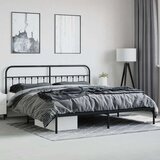 vidaXL Metalni okvir za krevet s uzglavljem crni 193x203 cm | shoptok.hr