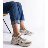 Gemre White and gold Ena sports sneakers | Shoptok.si