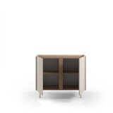 Marckeric kremno bela/naravna omarica v hrastovem dekorju 100x82,5x40 cm lucile – | Shoptok.si