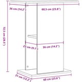  Stalak za akvarij boja drva 36x60,5x72,5 cm konstruiranog drva | shoptok.hr