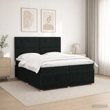  LED okvir za krevet s madracem Crna 200 x 200 cm Tkanina | shoptok.hr