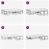  Set vanjskih sofa s jastukom 10 pcs Bijela i crna | shoptok.hr