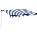  Tenda na ručno uvlačenje s LED svjetlom 350x250 cm plavo-bijela | shoptok.hr