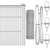 vidaXL heksagonalna ograja 0.4x25 m pocinkano jeklo, ograjni stolpi 13 kos Ø32 mm 80 cm pocinkano jeklo | Shoptok.si