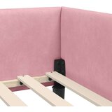 vidaXL Kotni posteljni okvir Roza 90 x 200 cm Samet in inženirski les | Shoptok.si