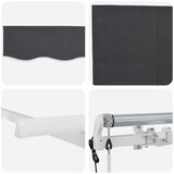  Skrovita tenda Antracit 300 x 200 cm tkanina - Antracit (bijeli okvir) 3 x 2 m Električna | shoptok.hr