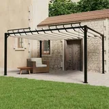 paviljon z rešetkasto streho 3x4 m krem blago in aluminij