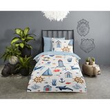 Good Morning Modra/kremno bela bombažna otroška posteljnina za otroško posteljico 100x135 cm Ahoy – | Shoptok.si