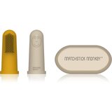 Matchstick monkey Silicone Finger Toothbrush dječja četkica za zube na prst s etuijem Yellow/ Beige 2 kom | shoptok.hr
