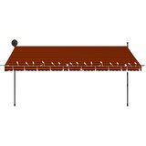 Tenda na ručno uvlačenje s LED svjetlom 400 cm narančasto-smeđa | shoptok.hr