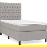  Box spring postelja z vzmetnico svetlo siv 100x200 cm blago, (20723595) | Shoptok.si