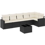 Maison Chic Seti vrtnega pohištva - Vrtna garnitura - Vrtni pohištvo set 7-delna z blazinami črn poli ratan, (21801209) | Shoptok.si