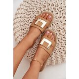 ARTIKER Women's Flat Sandals With Decorative Detail Beige | Shoptok.si