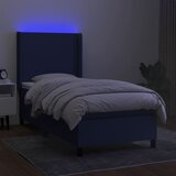  Krevet box spring s madracem LED plavi 90x190 cm od tkanine | shoptok.hr