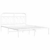  Metalni okvir za krevet s uzglavljem bijeli 140 x 200 cm | shoptok.hr