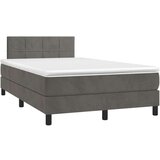 Box spring postelja z vzmetnico temno siva 120x200 cm žamet, (20790338) | Shoptok.si