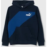 Puma Otroški pulover POWER Colorblock TR B Club N mornarsko modra barva, s kapuco