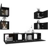  6-dijelni set TV ormarića crni od konstruiranog drva | shoptok.hr