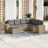 vidaXL 7-dijelni set vrtnih sofa od poliratana s jastucima bež | shoptok.hr