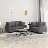 vidaXL 2-dijelni set sofa s jastucima sivi od umjetne kože Cijene