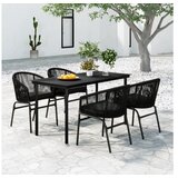  5-dijelni vrtni blagovaonski set crni | shoptok.hr