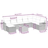 vidaXL 9-dijelni set vrtnih sofa s jastucima bež od poliratana | shoptok.hr