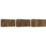 vidaXL Viseča TV omarica 3 kosi dimljen hrast 60x30x30 cm, (20732862) Cene
