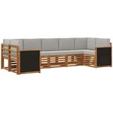 vidaXL Kotna sedežna garnitura z blazino 6 pcs Naravna in svetlo siva, (5000283297) Cene