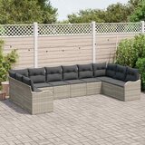  Sjedeća garnitura za vrt 10 kom. Svjetlosiva poliratan 344 x 177,5 x 85 cm | shoptok.hr
