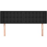  Vzglavje z ušesi črno 147x16x78/88 cm umetno usnje, (20738986) | Shoptok.si